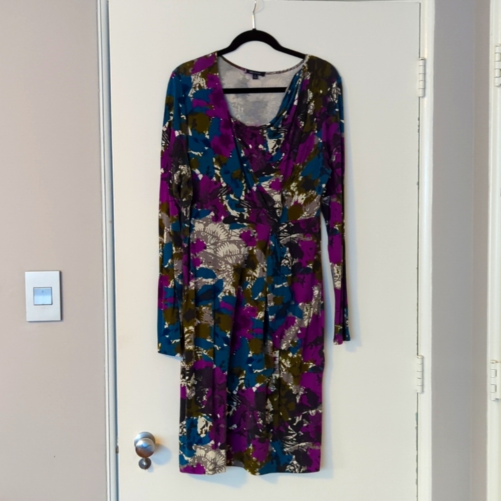 Anne Klein's long sleeve multi-color dress
